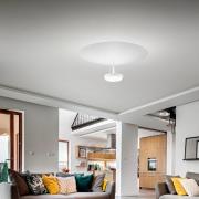 Fabas Luce LED-taklampa Yuko, vit, metall, 23 cm hög, dimbar