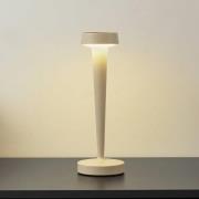 Lucande LED-batteridrivna ljusstakar Lea, vas, beige, 28 cm