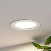 Prios LED-inbyggnadslampa Cadance, silver, 17cm, set om 10, CCT