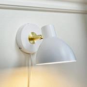 Dyberg Larsen vägglampa Lilje, vit, Ø 16 cm, metall