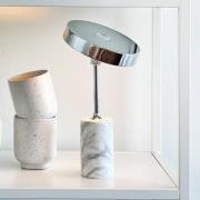 Dyberg Larsen LED-bordslampa Starlight, krom/vit