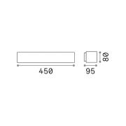 Ideallux Ideal Lux utomhusvägglampa Andromeda, grå, bredd 45 cm, E27