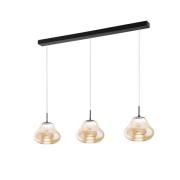 Fabas Luce LED-pendellampa Deva, 3 lampor, 115 cm, bärnstensfärgad, CC...