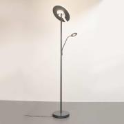 FISCHER & HONSEL LED-golvlampa Dent, sandgrå, 180 cm, metall, CCT, 2 l...