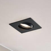 Prios inbyggnadslampa Fibur, svart, 9 cm, GU10