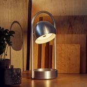 FRANDSEN LED-bordslampa Ball Portable, aluminium borstad