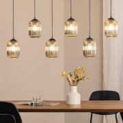 EMIBIG LIGHTING Verdi pendellampa, längd 115 cm, svart/rökgrå, 6 lampo...