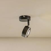 Lindby spotlight Jyla, svart, 2.700 K, Ø 8 cm, GX53