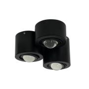 Lindby takspotlight Jyla, svart, 4200 K, 3-ljus, lins, GX53