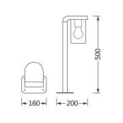 OSRAM väglampa ENDURA CLASSIC CASCADE 50 cm mörkgrå/klar