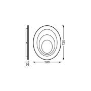 OSRAM LED-taklampa ORBIS SPIRAL OVAL, Ø 72 cm vit 63 W
