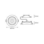 OSRAM LED-inbyggnadsspot, 3-pack, vit, Ø 9 cm, metall, 827, dimbar
