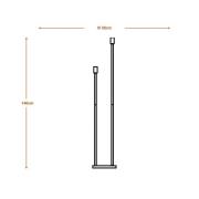 OSRAM golvlampa DECOR STICK, mörkgrå, höjd 146 cm 2 x E27