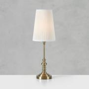 Markslöjd Bordslampa Noble, mässingsfärgad/naturvit, höjd 56 cm, tyg