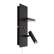 Markslöjd LED-vägglampa Carica, svart, höjd 34 cm, metall