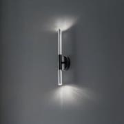 SIGMA Vägglampa Sopel Lux, 2 lampor, svart/silver, höjd 38 cm