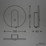 Briloner LED-vägglampa Taro, svart matt, Ø 15 cm, sensor