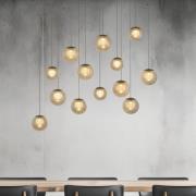 PURE LED-hänglampa Popup, brons/bärnsten, längd 100 cm, 13-fl.