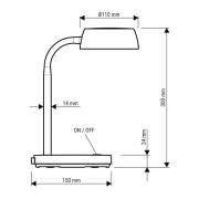 LED-skrivbordslampa MAULabby, vit, höjd 30 cm
