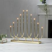 STAR TRADING Ljusstake Novum, 10 lampor, mässingsfärgad, metall, E5