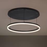 Lucande LED-taklampa Orven, svart/marmor, Ø 50 cm, dimbar.