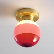 MARSET LED-vägglampa Dipping Light A2, vinröd/mässing