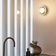 MARSET LED-utomhusvägglampa Roc, Ø 14 cm, svart/genomskinlig