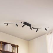 Lindby LED-taklampa Eldrin, 6 lampor, spotlights, svart
