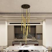 EMIBIG LIGHTING Hänglampa Selter, guldfärgad, 17-lampa, metall