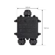 PRIOS Kabelanslutning, vattentät, IP68, längd 130 cm, svart