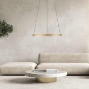 LED-hänglampa PURE E-Loop, elfenbensguld, Ø 70 cm, aluminium, CCT