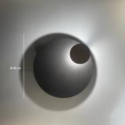 Knikerboker LED-vägglampa Pois, grå, Ø 25 cm, dimbar