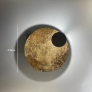 Knikerboker LED-vägglampa Pois, guld, Ø 25 cm, dimbar