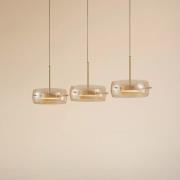 Lucande LED-hänglampa Martis, bärnstensfärgad, 3 lampor, dimbar