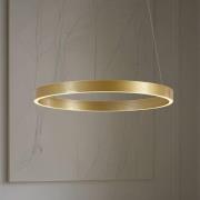 Lucande LED-hänglampa Yonam, Ø 60 cm, 1 lampa, guld, CCT