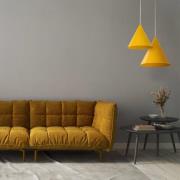 TK Lighting Hänglampa Cono, 1 lampa, Ø 25 cm, gul, E27