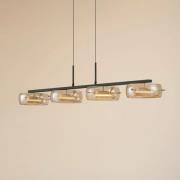 Lucande LED-hänglampa Martis, bärnstensfärgad, 4 lampor, dimbar