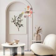 Näve Golvlampa Explosion, glas, pastellfärgad, krom, G9