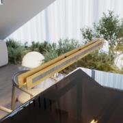 Elobra LED-hänglampa Chile S, ek/granit, längd 116 cm