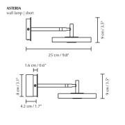 UMAGE LED-vägglampa Asteria SHORT HW, polerad stål, 28 cm