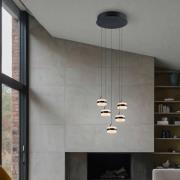 Trio Lighting LED-pendellampa Dios, nickelfärgad, Ø 45 cm, CCT, 5 lamp...