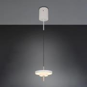 Trio Lighting LED-hänglampa Keaton, ljusgrå, Ø 20 cm, metall, CCT