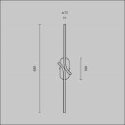 Maytoni LED-vägglampa RENAISSANCE, mässing/svart, höjd 63 cm, 2-lampa.