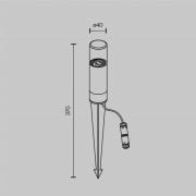 Maytoni Markspettslampa GLIDE, grafit, höjd 37 cm, IP54, G9