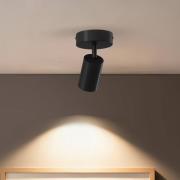 Calex GU10 takspotlight, svart, Ø 10 cm, 1 lampa, metall