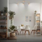 Briloner Takspotlight Tapp, beige, längd 48 cm, 3 lampor, metall GU10