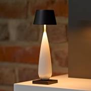 Sigor LED-batteridriven bordslampa Thala, vit/svart, IP65, 24 cm