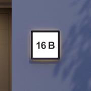 Prios Darui LED-utomhusvägglampa med husnummer