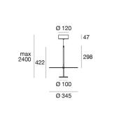 Linea Light LED-hänglampa Stilo_P, vit,  Ø 35 cm, IP40