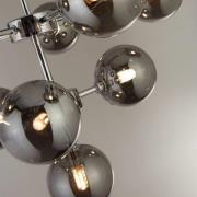 Searchlight Pendellampa Zarath, rökgrå, glas, 9 lampor, Ø 49 cm